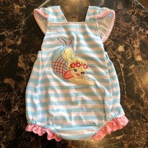 Mermaid Pink Blue Bubble Romper